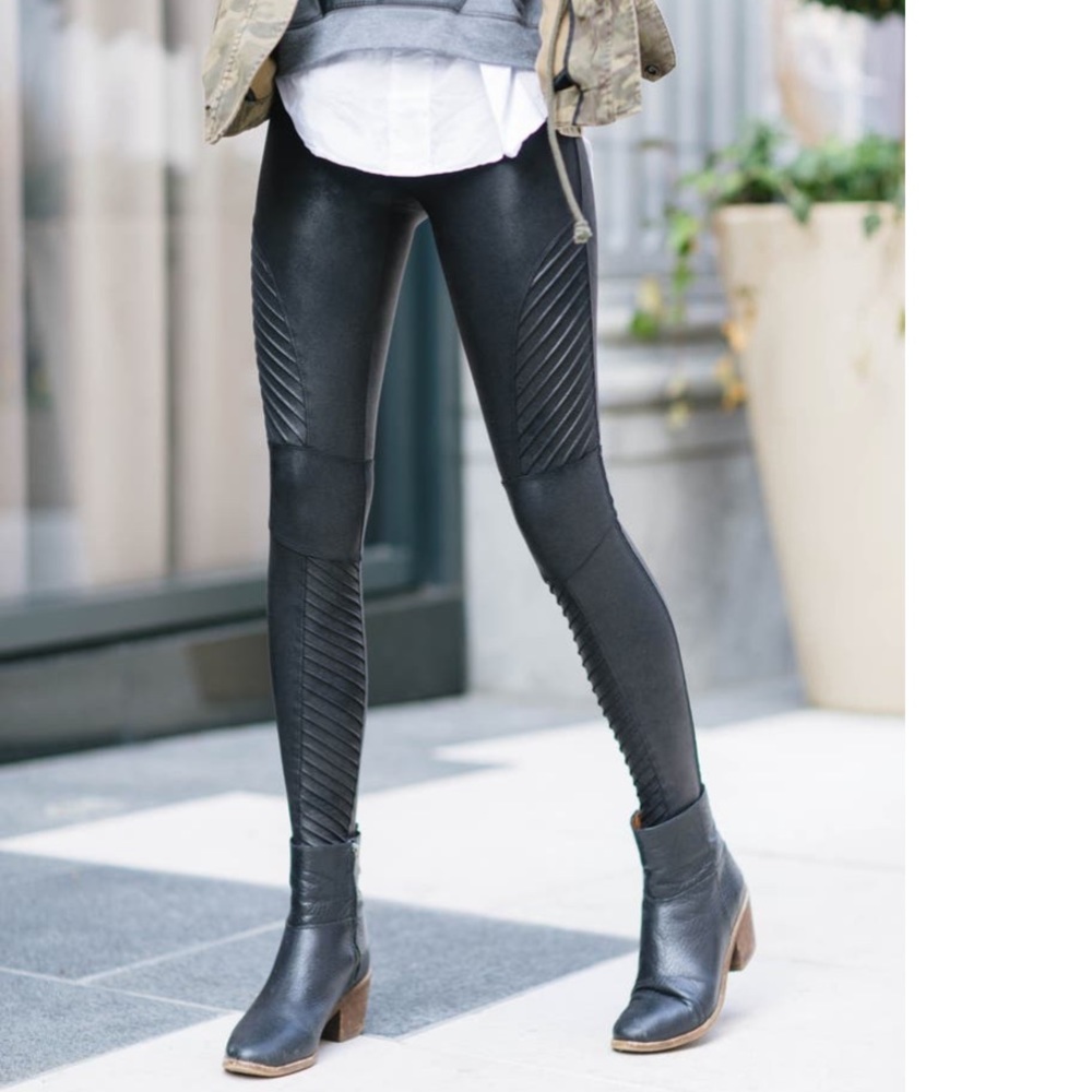 SPANX Faux leather moto leggings